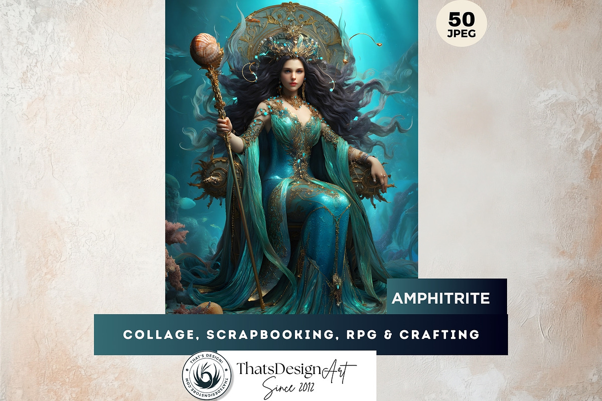 Greek Sea Gods Digital Papers, a Person Illustration by ThatsDesignArt (Photo 5 of 10)