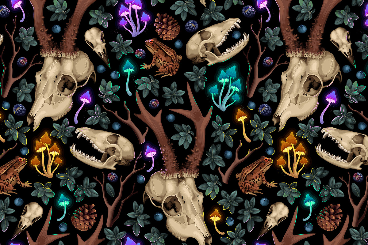 Spellbound Forest Pattern, a Pattern Graphic by GreyLilac (Photo 2 of 8)