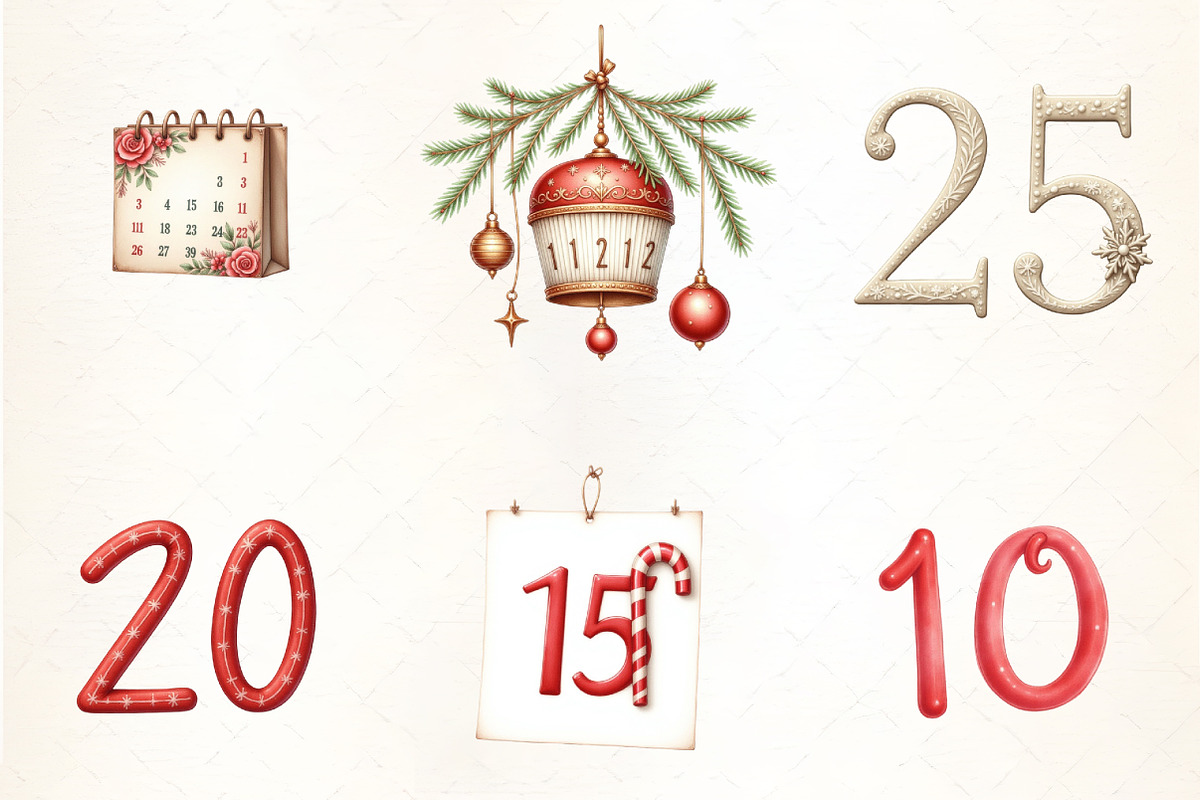 Christmas Countdown Calendar Clipart, an Illustration by CrexoraLab (Photo 4 of 5)