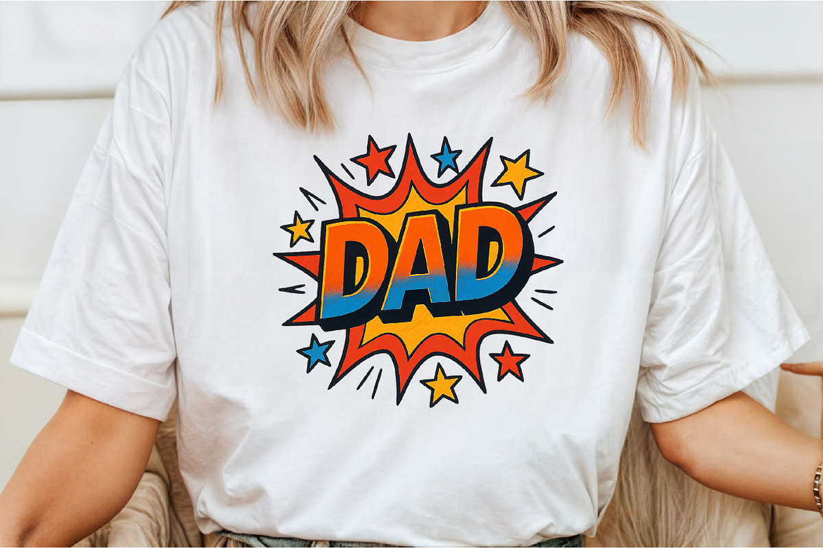 DAD Comic Style Sublimation PNG4, an Illustration by DreamCafeArt (Photo 2 of 7)