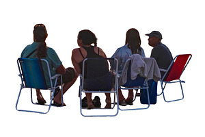 Isolated rear view photo of people sitting on beach chairs, a Person Photo by DanFLCreativo