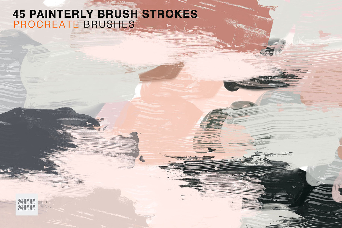 45 Procreate Painterly Brush Stamps, a Brush Add-On by CC CREATIVE CO (Photo 2 of 15)