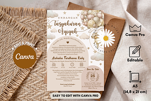 Bear and Balloons Canva Template, an Invitation Template by Blooming Daisy