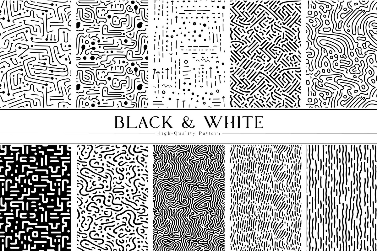 Chic Monochrome Pattern Sets, a Pattern Graphic by Vibrand Studio (Photo 9 of 12)
