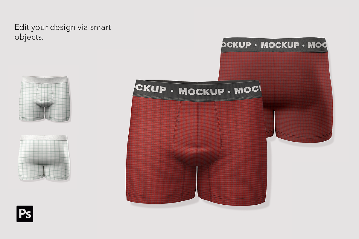 Men's Boxer Briefs Mockup, a Bottom Mockup by Irena Matiash shop (Photo 2 of 5)