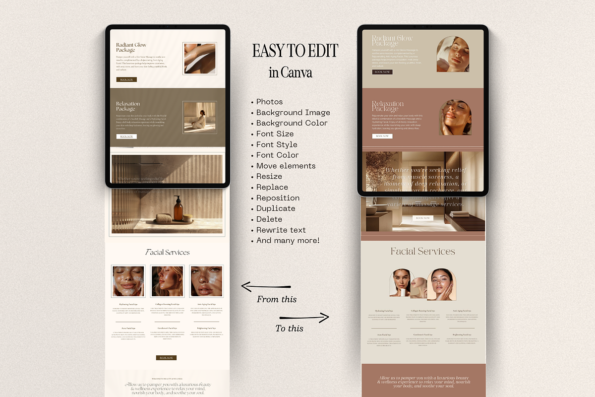 Luxurious Spa Canva Website Template | Esthetician Booking Website | Med Spa Esthetics Services preview 7