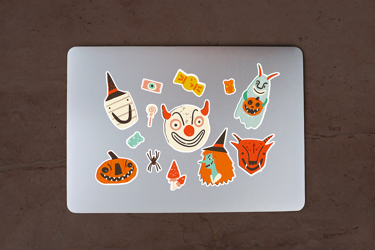 Retro Halloween clipart set, a Seasonal Illustration by Paper Cherry (Photo 18 of 27)