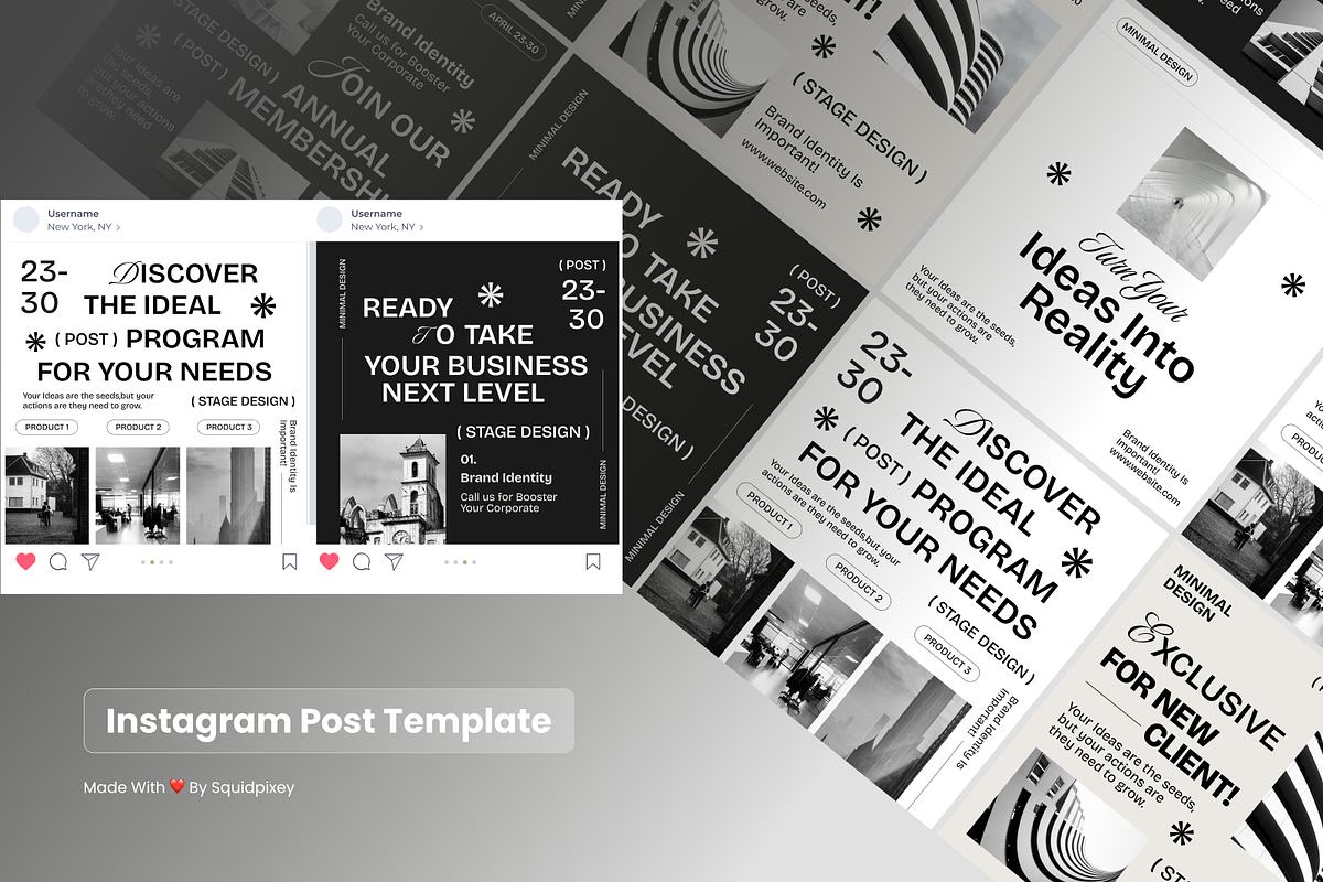 Minimalist Business Instagram Post, a Social Media Template by SquidPixey (Photo 1 of 6)