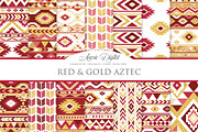 Red & Gold Boho Seamless Pattern, a Pattern Graphic by Avenie Digital (Thumbnail 1 of 4)