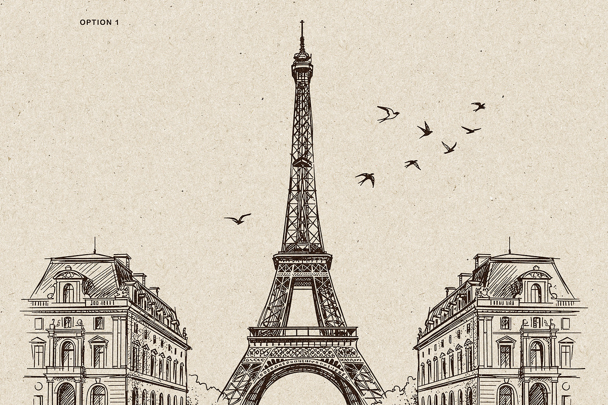 Parisian Streets Urban Sketch, a Background Graphic by Alara Studio (Photo 2 of 9)