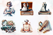 Retro Wedding Day Clipart, an Illustration by RobertsArt (Thumbnail 4 of 7)
