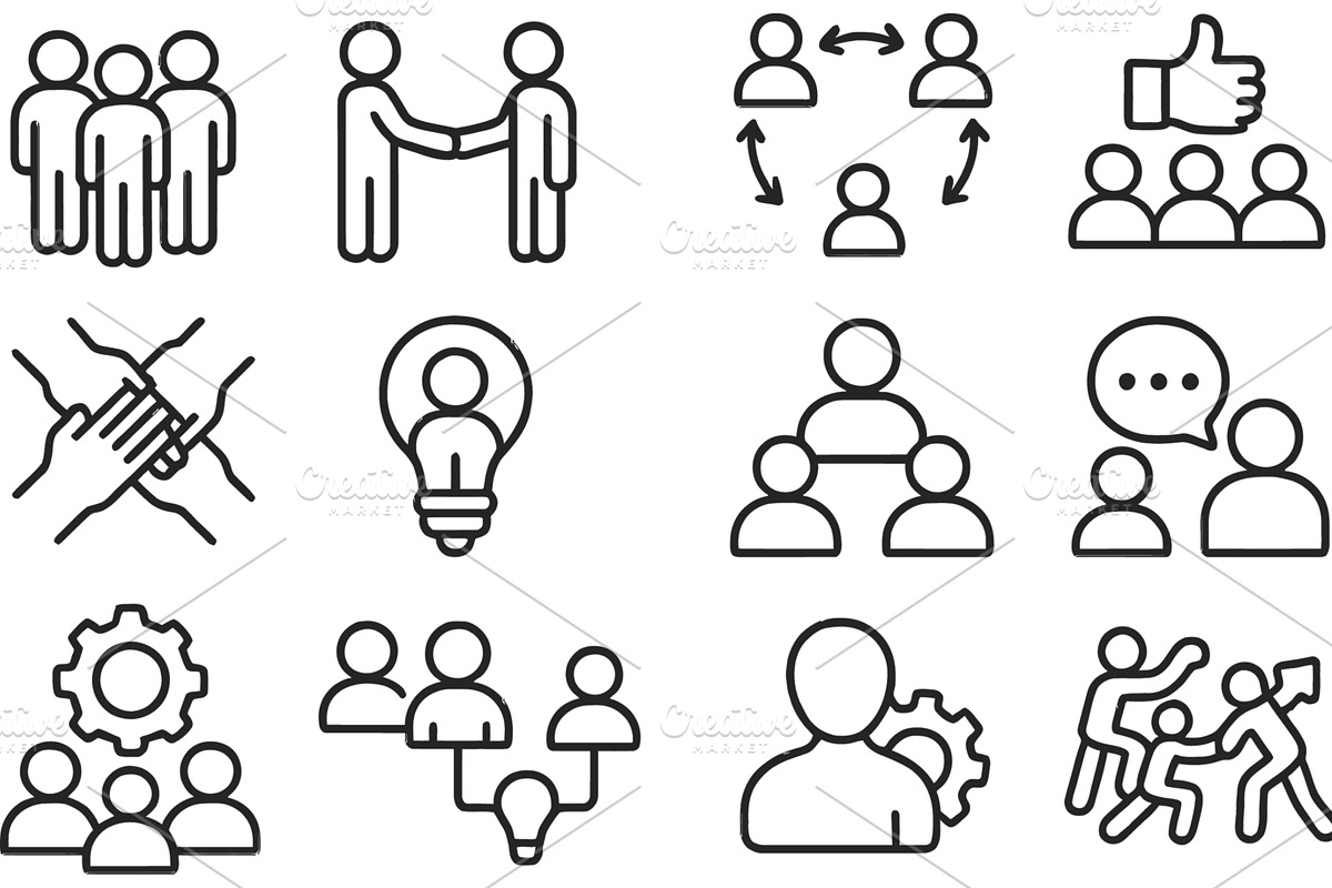 Vector illustration of line icons, a Person Illustration by ZinetroN