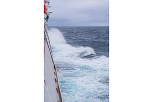 View down the side of a cruise ship, a Nature Photo by Backyard Stock