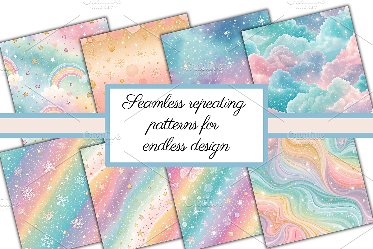 Pastel Glitter Ombre Digital Papers, a Pattern Graphic by Neon Studio (Photo 5 of 6)