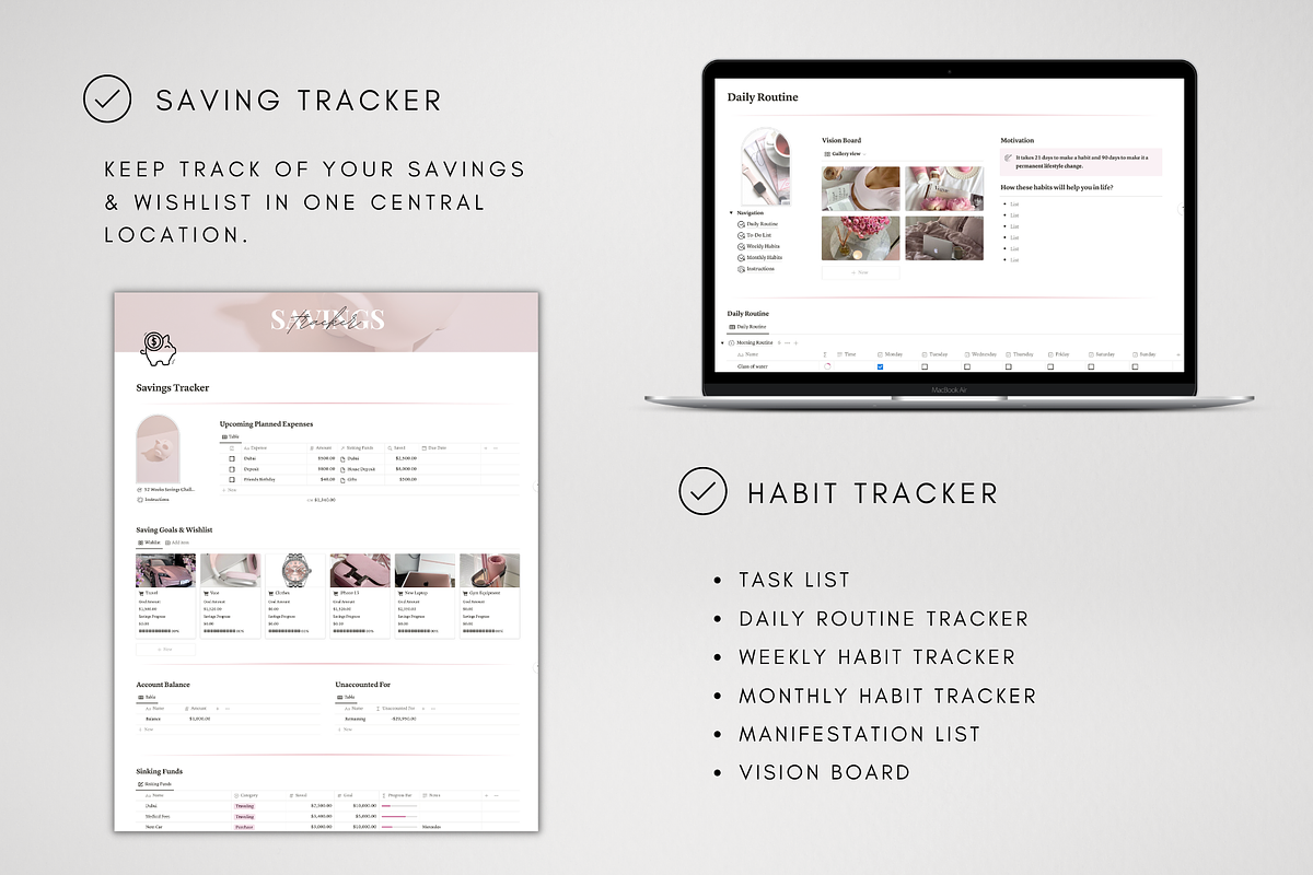 MEGA Notion Life Organizer Bundle, a Templates & Theme by BRANDcontent (Photo 7 of 9)