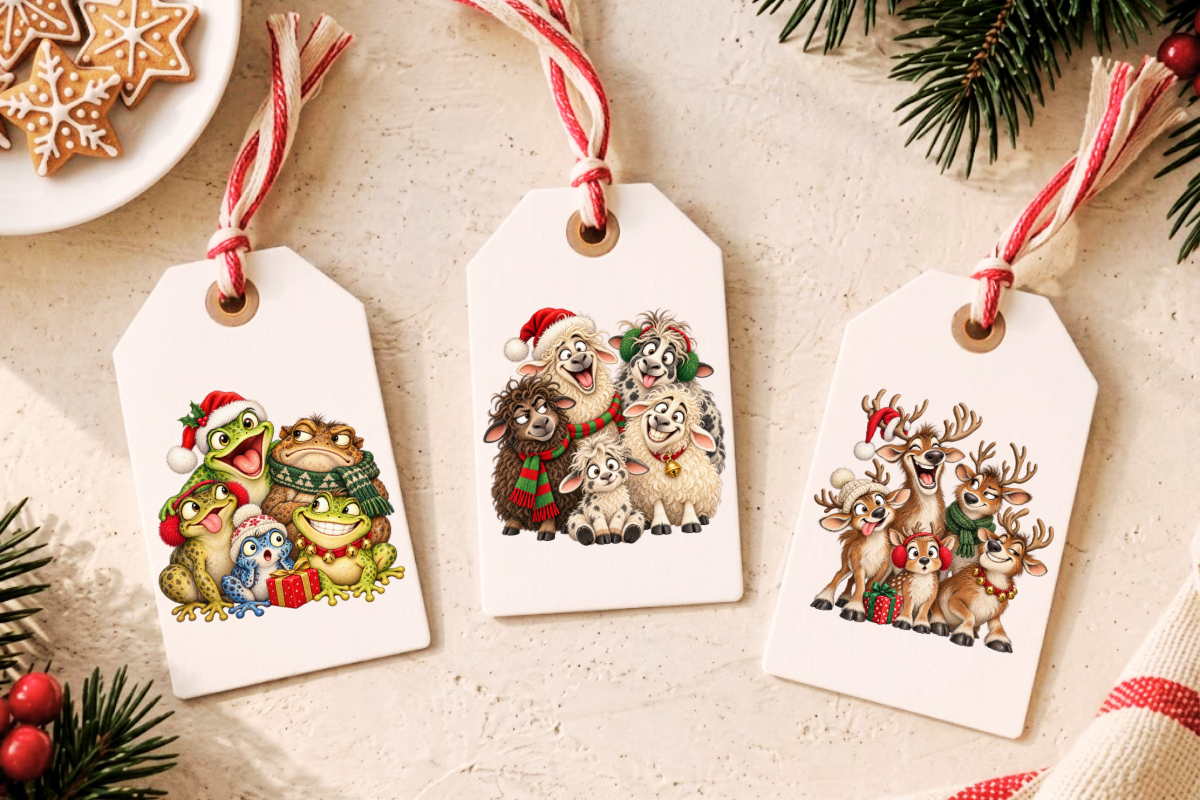Funny Christmas Animals PNG Cliparts, an Animal Illustration by Ink Gallery (Photo 7 of 13)