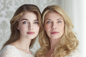 Mother and daughter bonding, generations of women, showing famil, a Photo by Studio ANNA