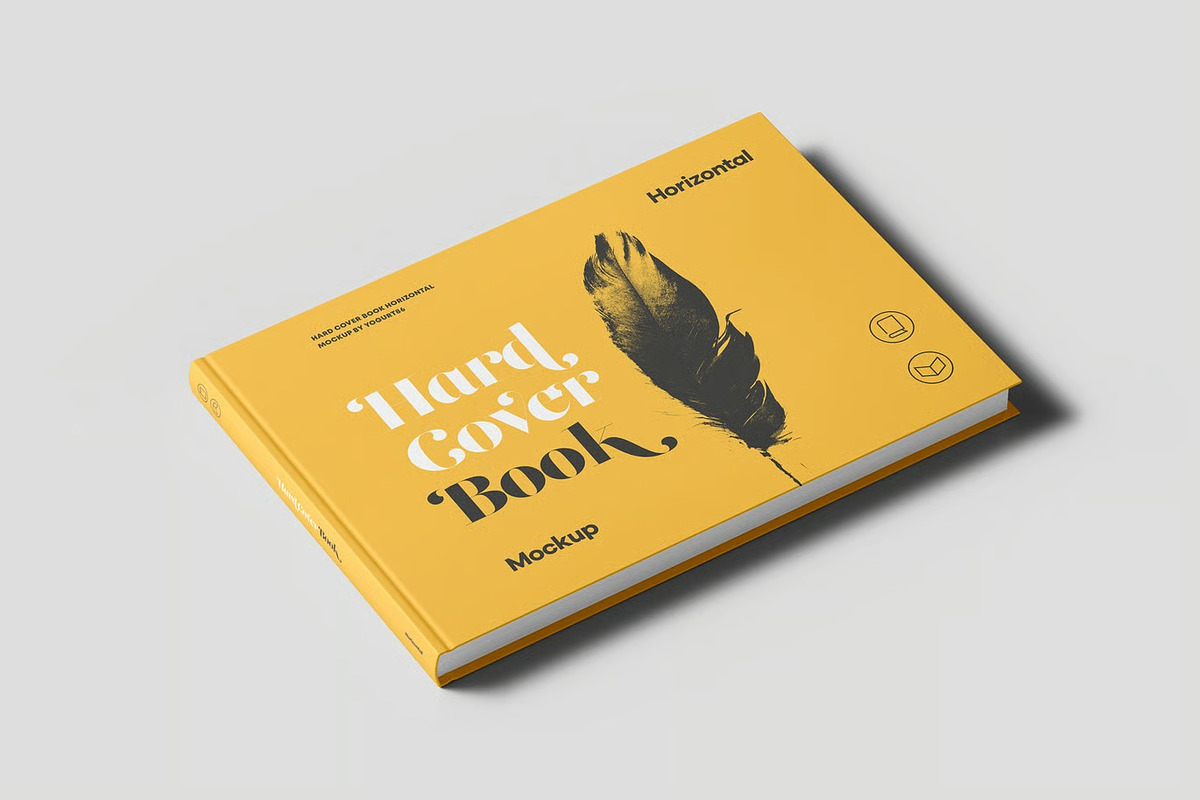 Hard Cover Horizontal Book Mock-up, an Advertising Mockup by zippypixelstudio (Photo 2 of 14)