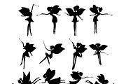 Fairies Silhouette Vector Set, an Illustration by Svetlana Voloshina (Thumbnail 1 of 13)