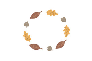 Autumn leaves wreath round frame, an Illustration by Toltemara