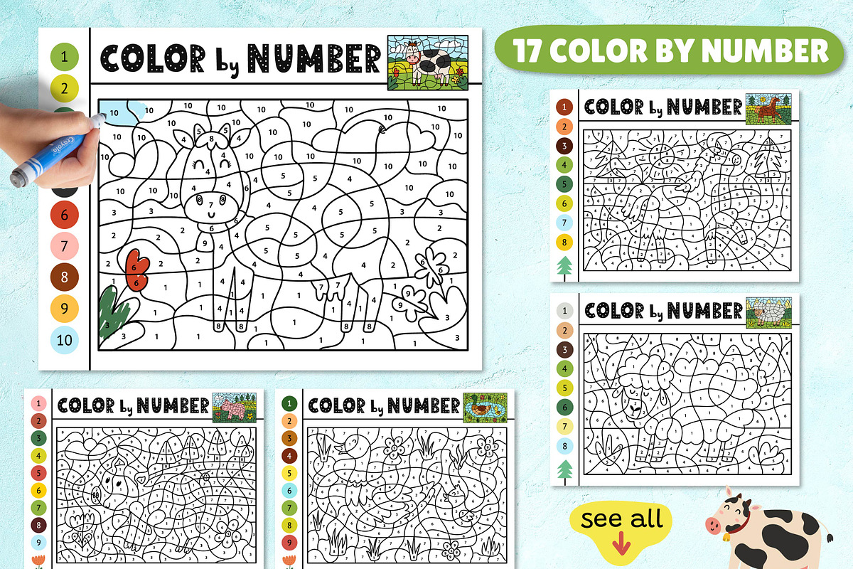 Farm Activity Pages for Kids, an Education Illustration by Gulnara Sabirova (Photo 3 of 19)