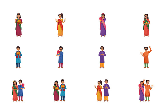 Diwali Celebration Illustration Set preview 2