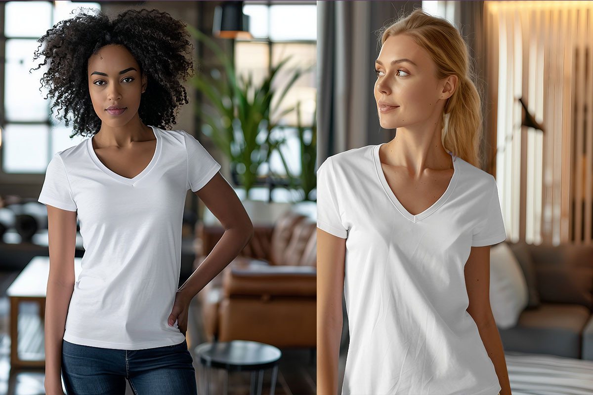 Bella Canvas 3005 V-Neck Mockup, a Shirt Mockup by Pixxel_Studio (Photo 8 of 8)