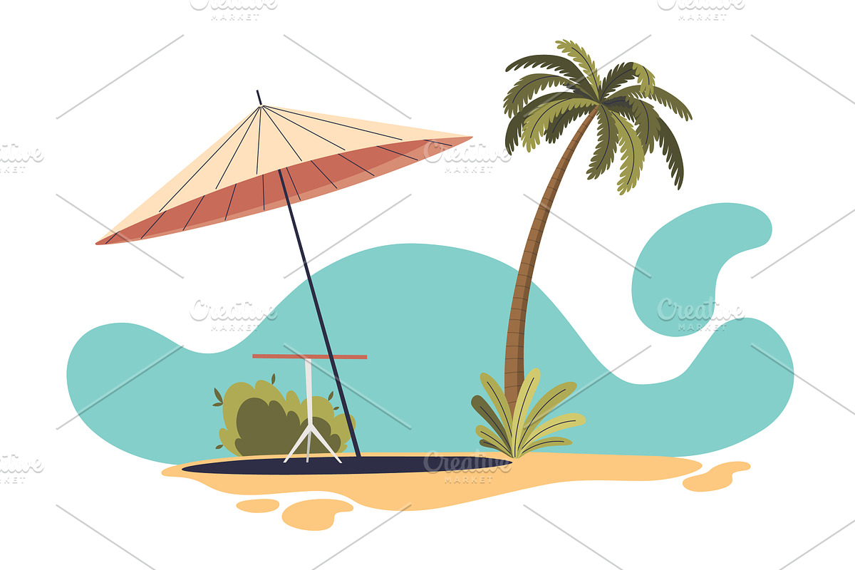 A picturesque tropical beach, an Illustration by Things for designers