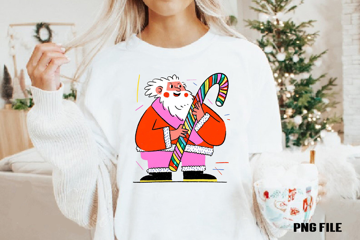 Retro Christmas Santa clipart, an Illustration by DreamCafeArt (Photo 2 of 5)