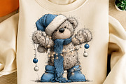 Whimsical Blue Christmas Teddy Bear, a Work Illustration by SinaCreation (Thumbnail 5 of 6)