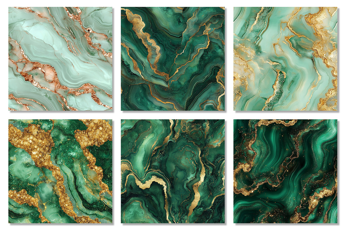 Green Gold Agate Watercolor Textures, a Texture Graphic by Dream Creation (Photo 5 of 7)