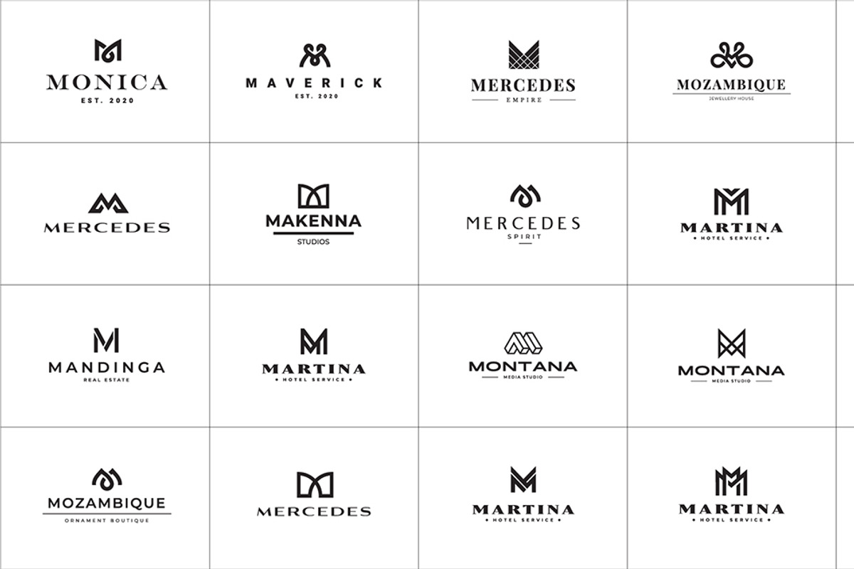 M Letter Logo Bundle Monogram Set, a Branding & Logo Template by Template Dealer (Photo 4 of 44)