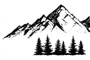 Majestic Mountain and Tree Vector, a Graphic by balal (Thumbnail 5 of 5)