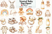 Neutral Baby Watercolor Clipart, an Illustration by Watercolor design (Thumbnail 1 of 11)