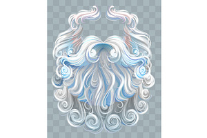 Beard and mustache santa claus on