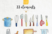 Kitchen patterns & elements, an Illustration by likorbut (Thumbnail 2 of 4)
