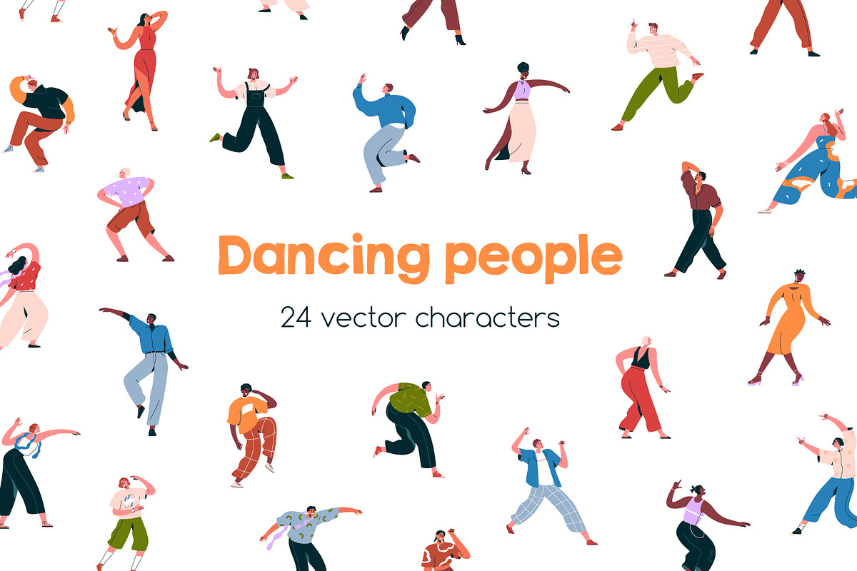 Happy people dancing at party set, a Person Illustration by Good Studio (Photo 1 of 5)