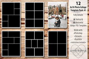 8x10 Photo Collage Template Pack 1