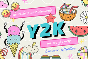y2k 140+ items nostalgic collection, a Seasonal Illustration by Kristina Chistiakova