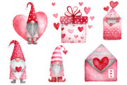 Watercolor Valentine Day Gnomes, an Illustration by Designworld (Thumbnail 3 of 4)