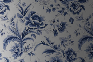 ROYAL BLUE TOILE Seamless Pattern