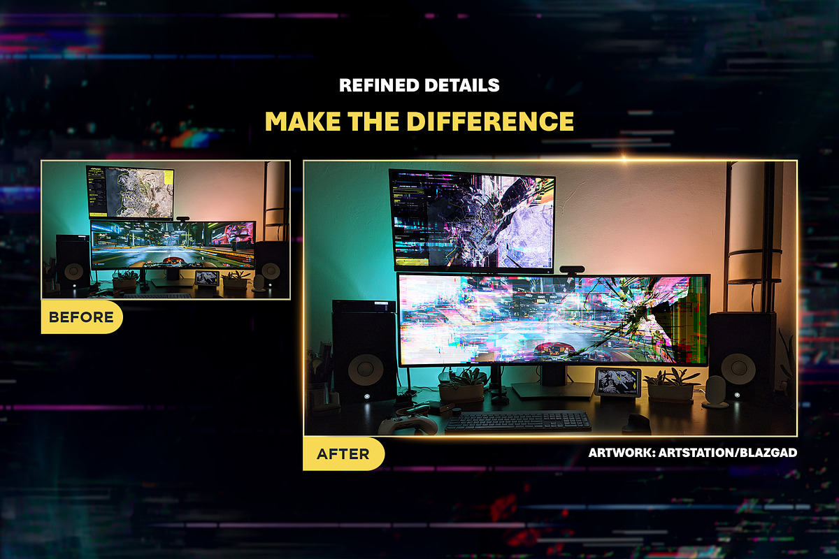 200+ Glitch Effect Overlays, a Texture Graphic by Mikel Blazgad (Photo 6 of 11)
