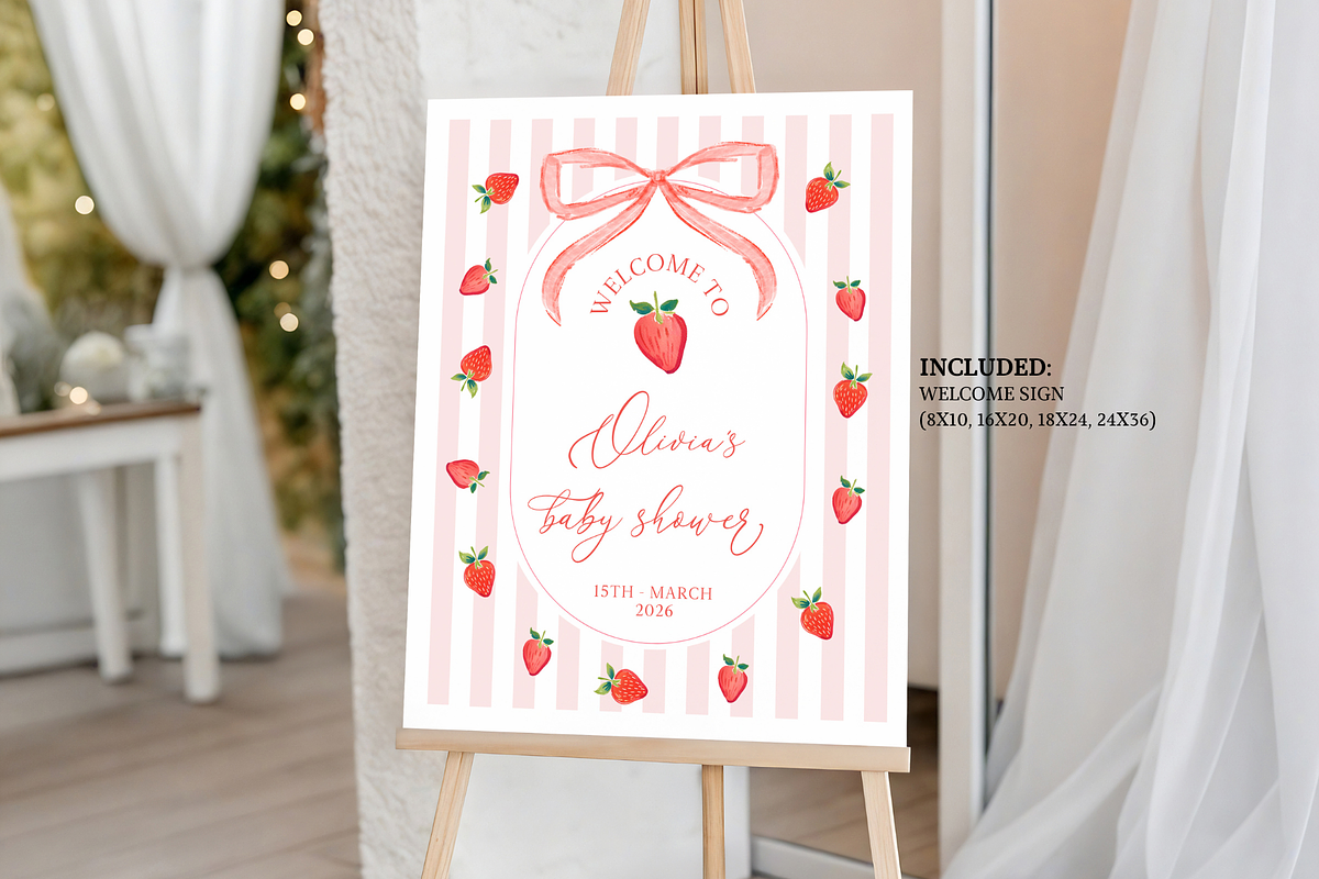 Someone Berry Sweet Welcome Sign, a Templates & Theme by Digital_Mind (Photo 2 of 3)