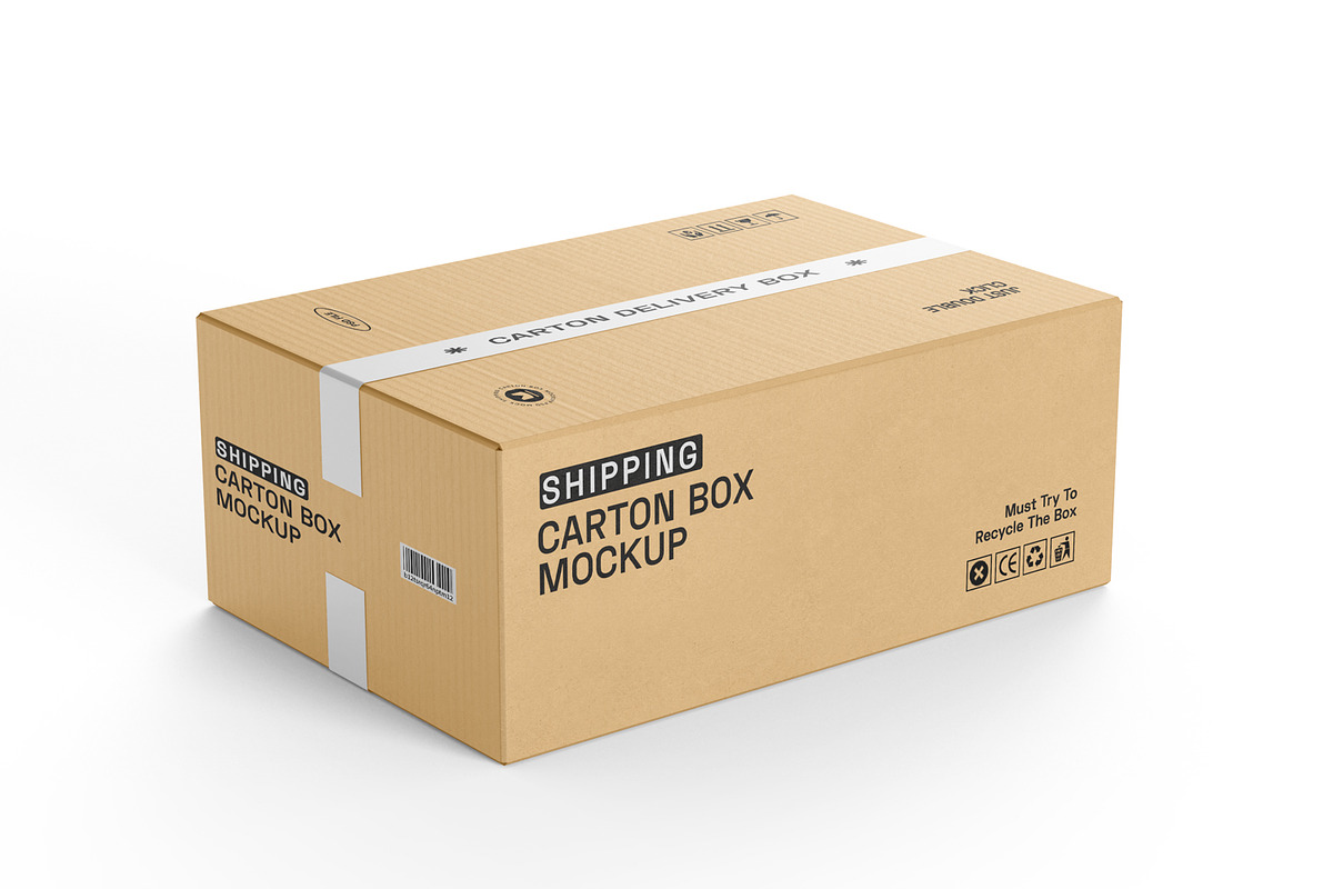 Cardboard Box with Tape Mockup, a Packaging Mockup by RamStudio2 (Photo 14 of 16)