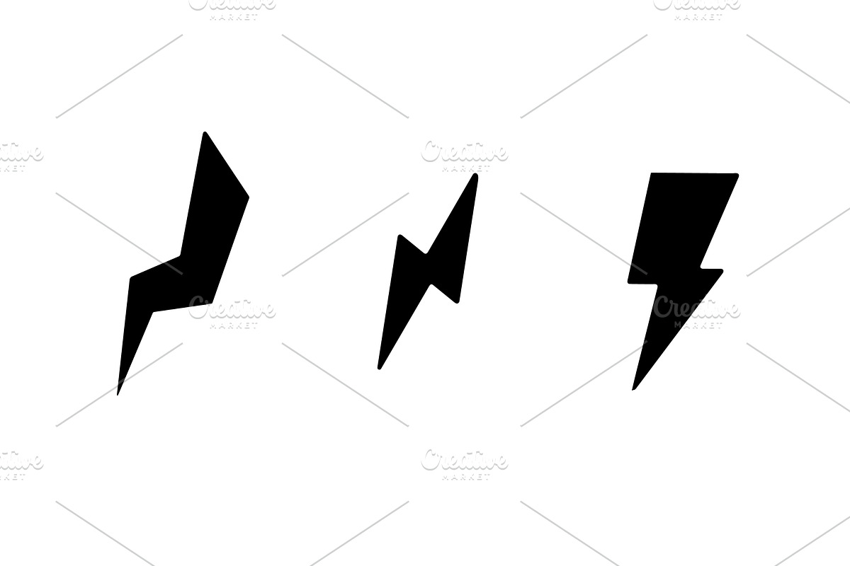 Thunderbolt lightning icon, an Object Illustration by skripnikbb