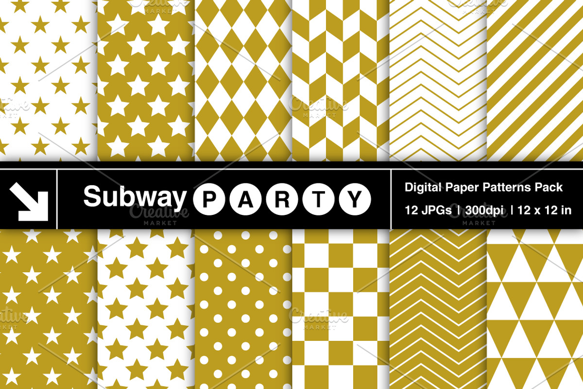 Gold & White Geometric Papers