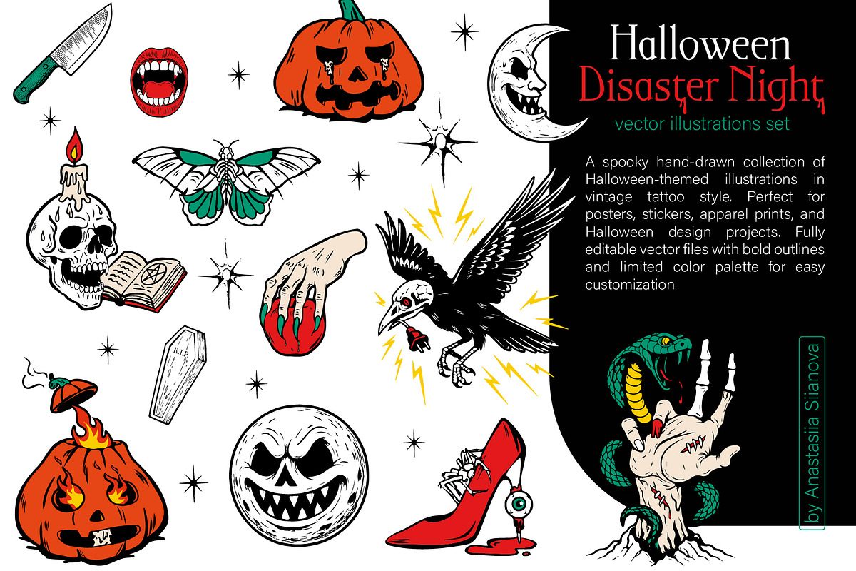 Disaster Night – Vector Pack, a Seasonal Illustration by Stacyland (Photo 2 of 8)