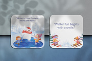 Snowy Friends Time Winter Watercolor, a Seasonal Illustration by CreativeValuation (Thumbnail 10 of 14)