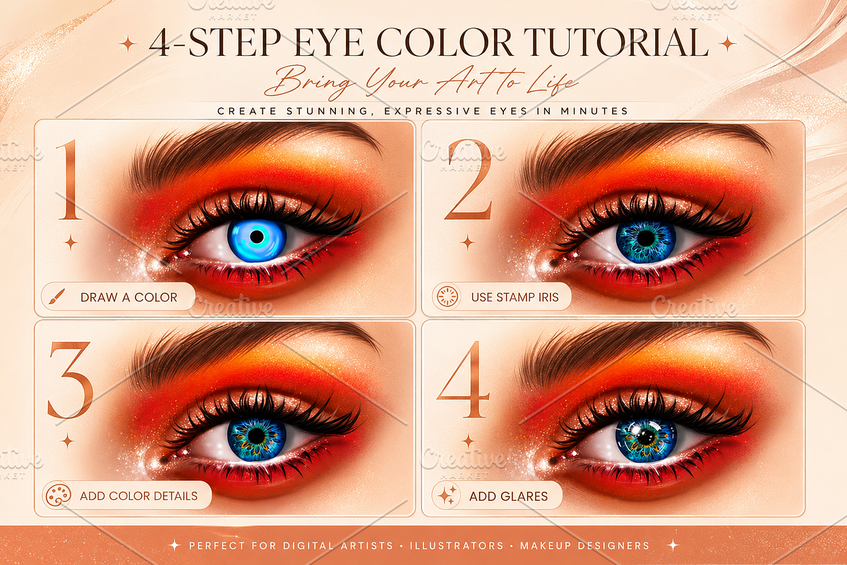 Eye Glare Brushes Procreate, a Brush Add-On by sundrameda (Photo 2 of 5)