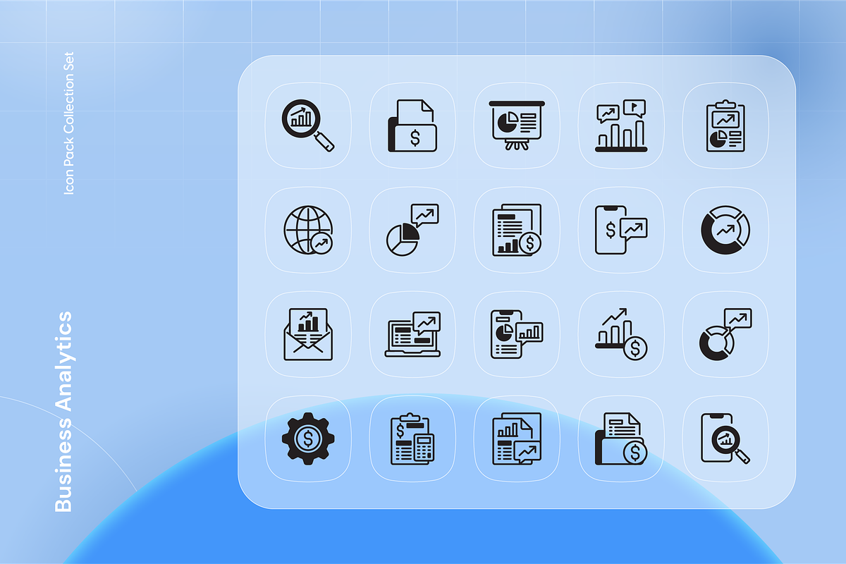 Business Analytics Icon Set, an Outline Icon by Nathaya Studio (Photo 2 of 2)
